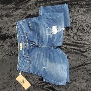 NWT GM Fashion USA Women's Sz 9/10 L/XL Distressed Jeans Skinny